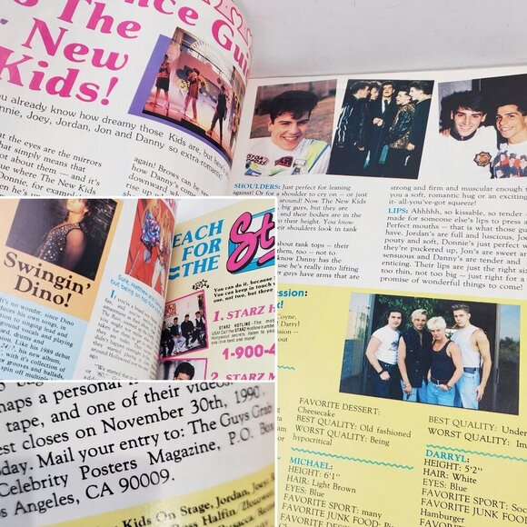Celebrity Posters Magazine New Kids on Block NKOTB 1990 VTG Unread Stock - Picture 8 of 11